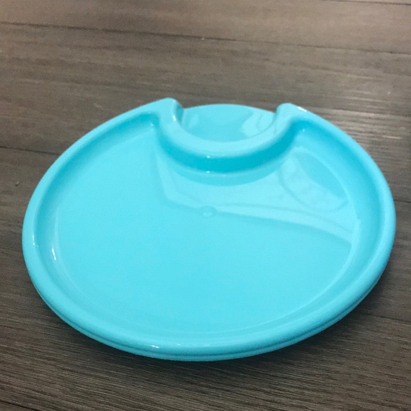 Pampered chef party plates set six teal lime green turquoise excellent condition - Picture 5 of 6